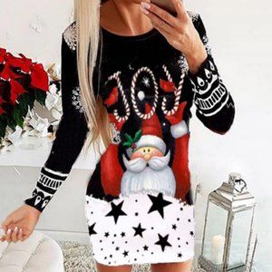 Ugly Christmas Sweater Long Sleeve Dress